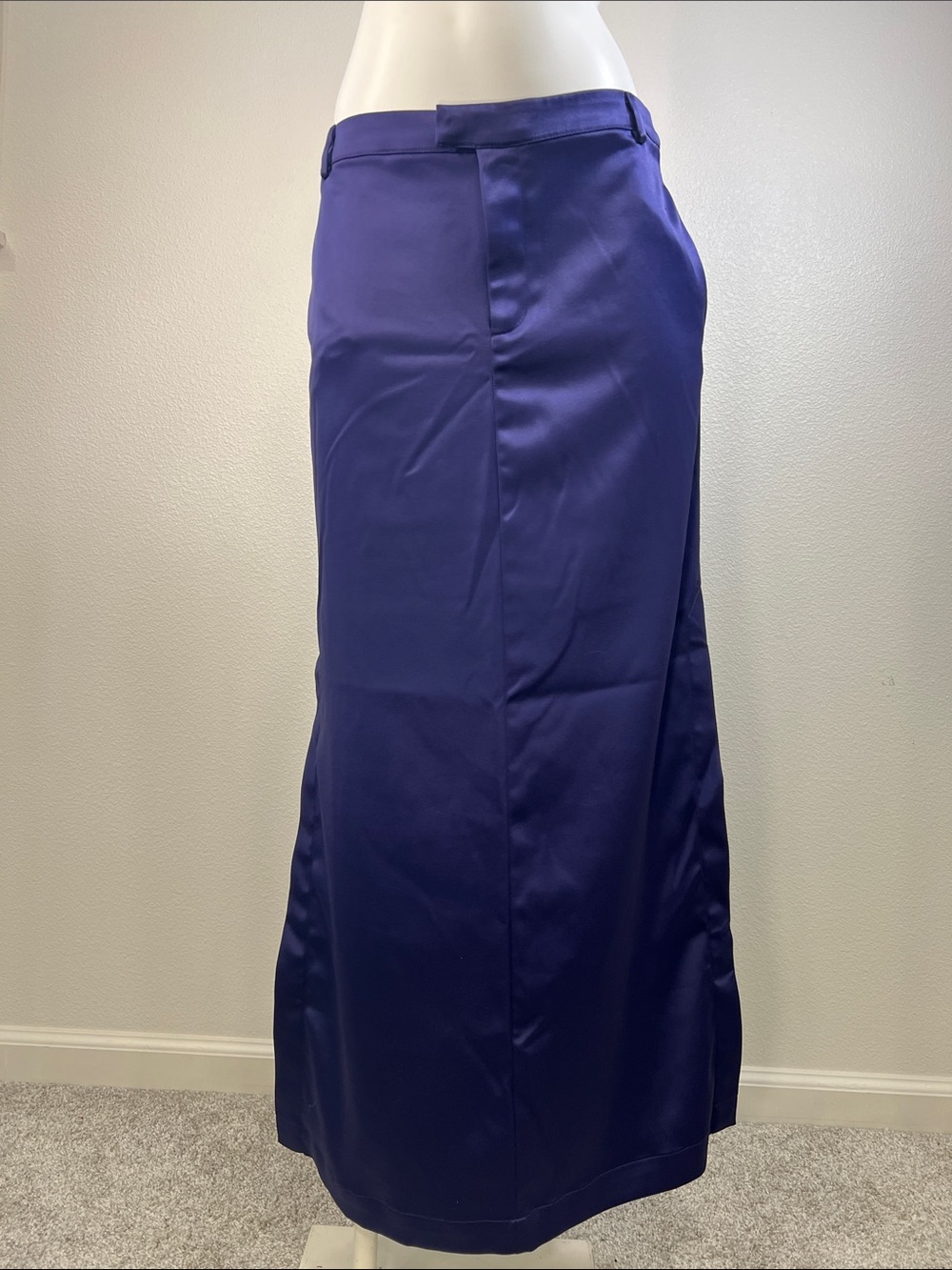 Anthropologie Deep Purple Satin Pencil Skirt Size 6